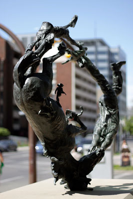 10 Figures in Motion with a Horse