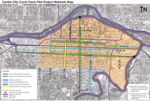 Centre City Cycle Track Pilot Project Network