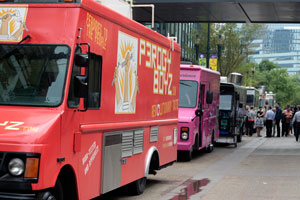 Food trucks line Stephan Ave