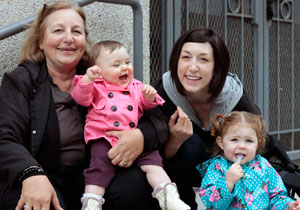 The Heltay family enjoying some samples from the event