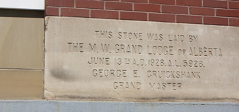 The cornerstone, placed by the same man who unveiled the South African War Memorial The cornerstone, placed by the same man who unveiled the South African War Memorial